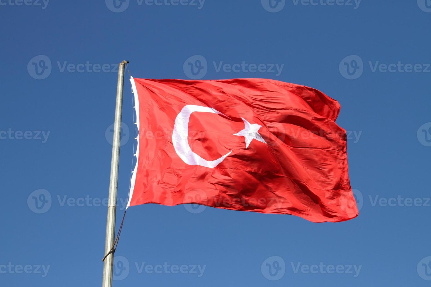 bandera turca roja y blanca foto