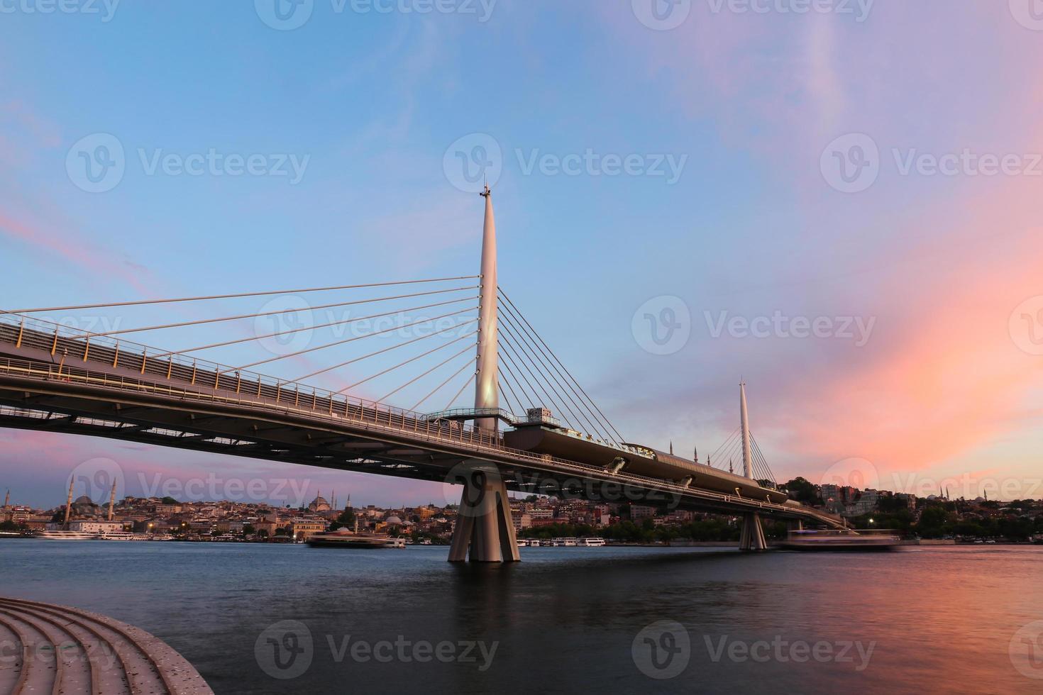 Golden Horn Metro Bridge in Istanbul, Turkey photo