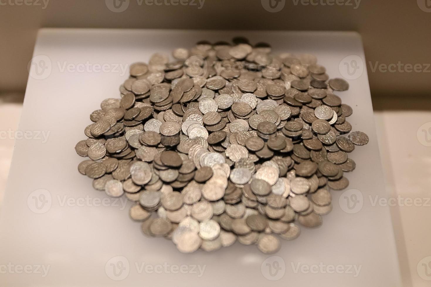 Ancient Coins in Alanya Museum, Antalya, Turkey photo