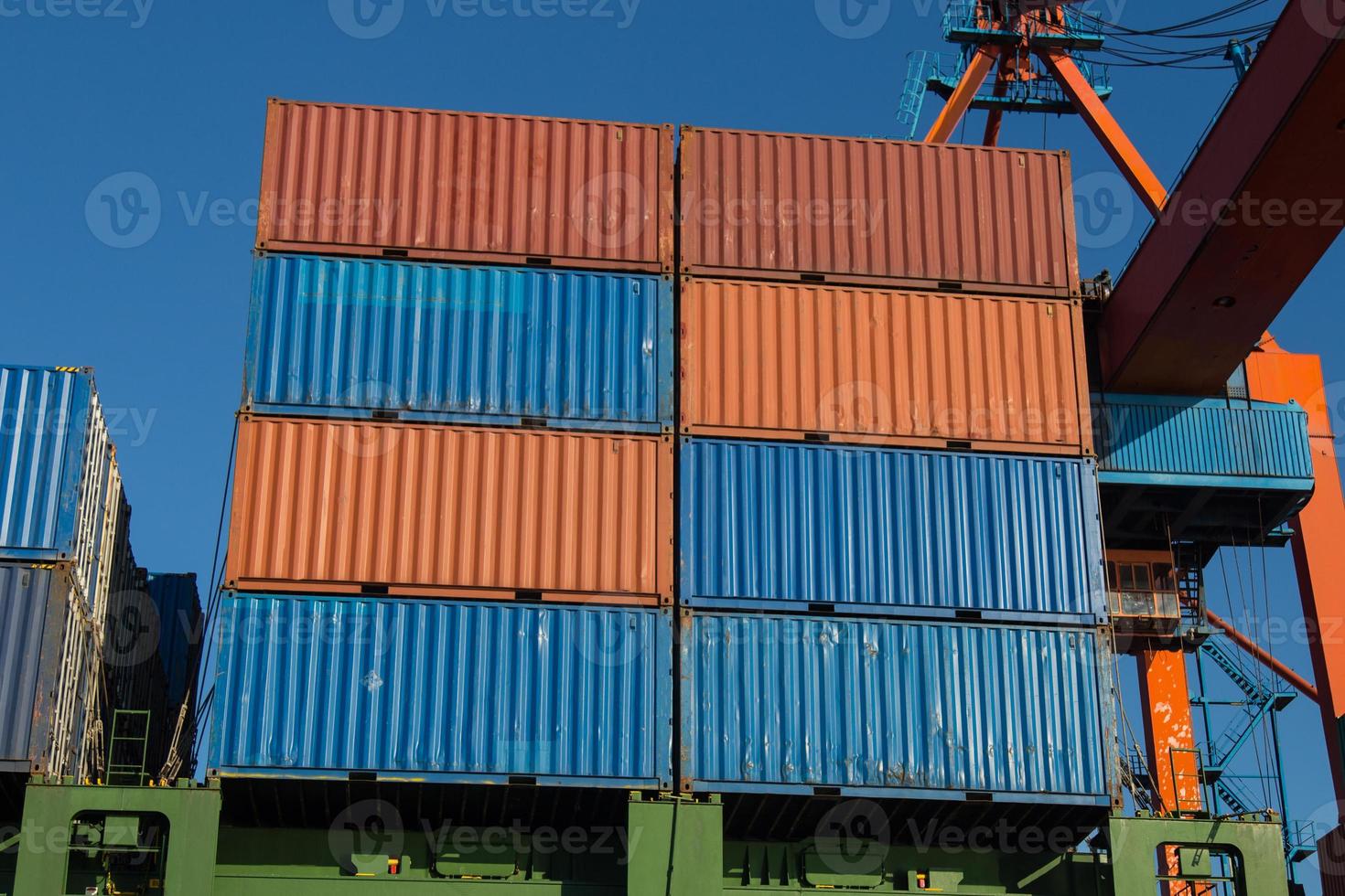 Container Ship is loading in a port photo