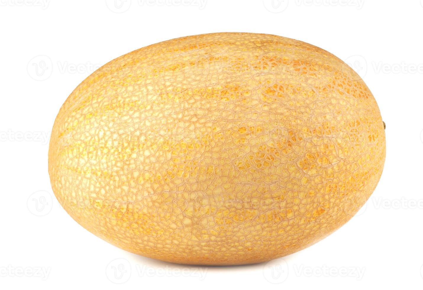 The yellow ripe melon is isolated on a white background. photo