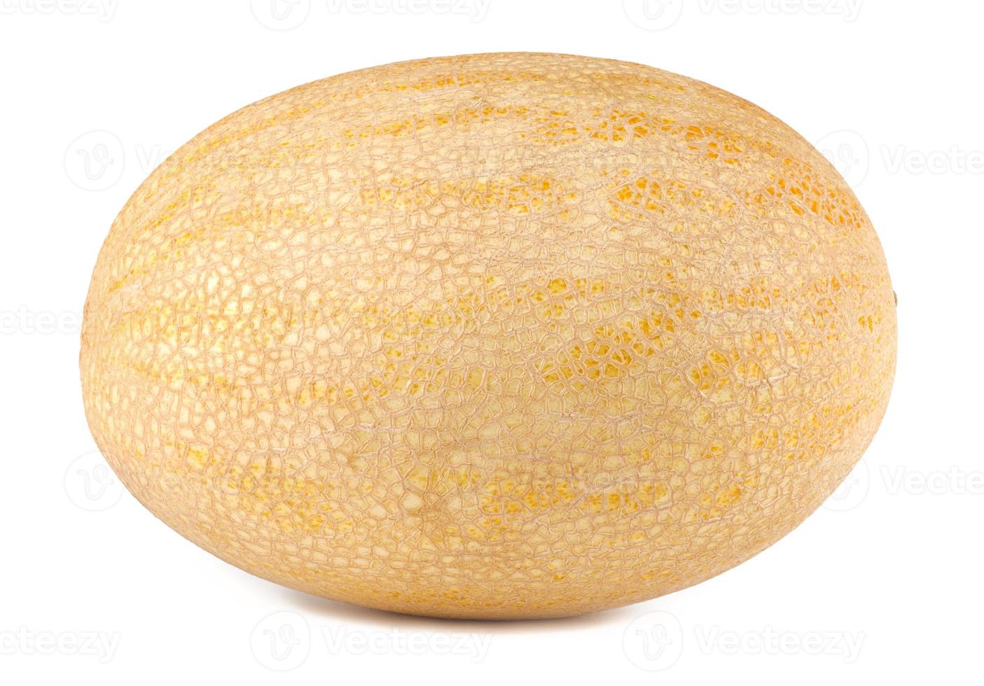 The yellow ripe melon is isolated on a white background. photo