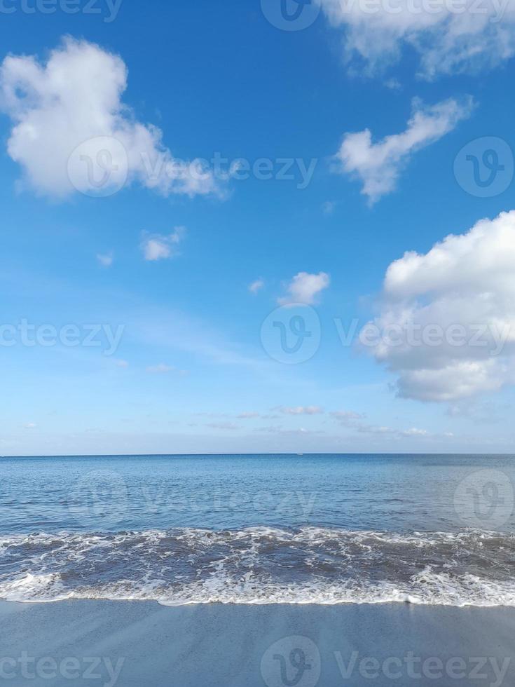 horizon with a bright blue sky background photo