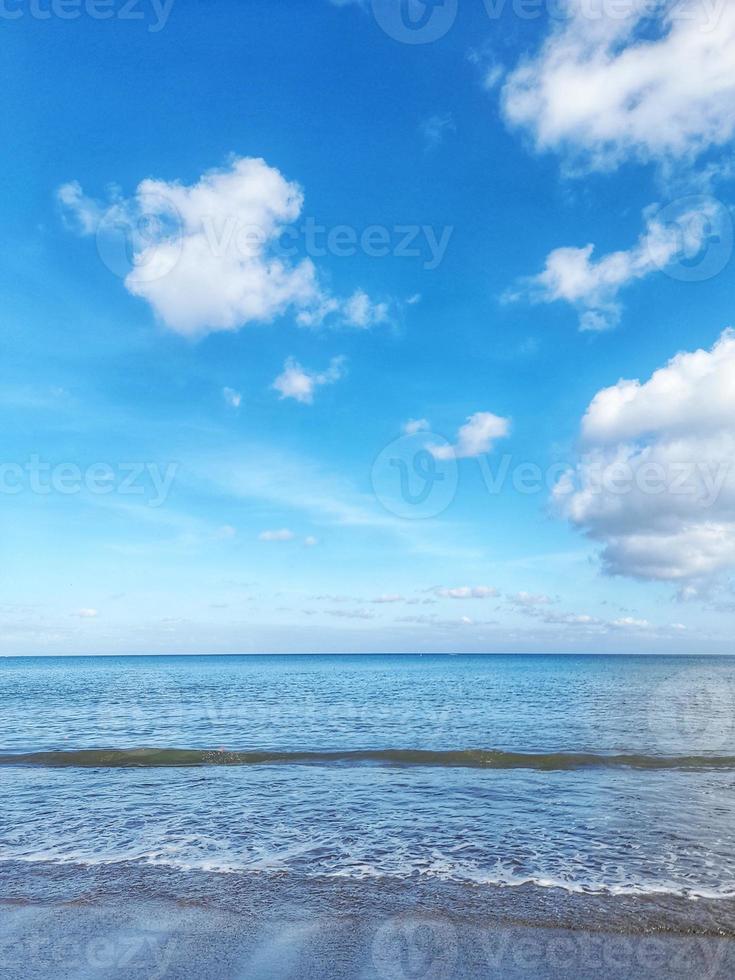 horizon with a bright blue sky background photo