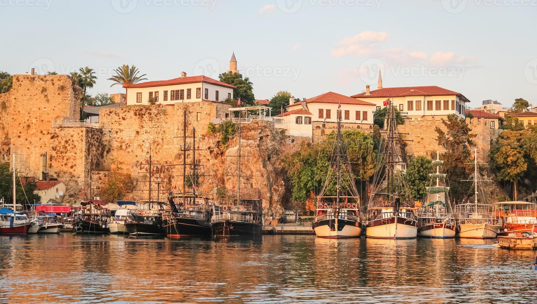 Boats in Antalya Harbour, Turkey photo