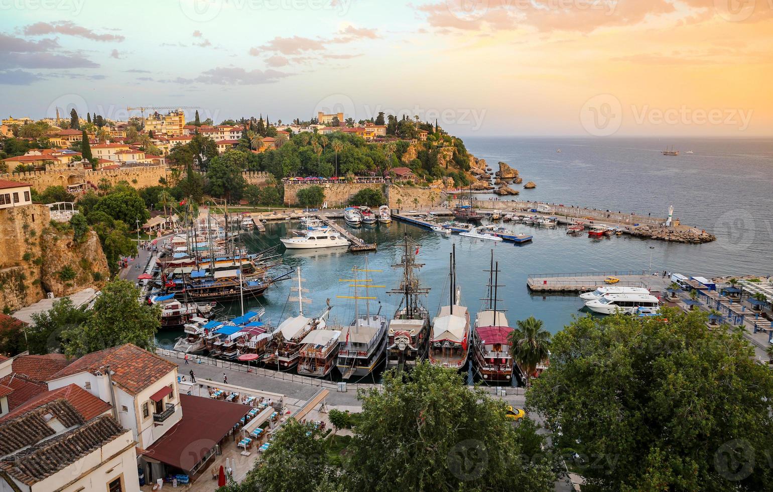 Boats in Antalya Harbour, Turkey photo