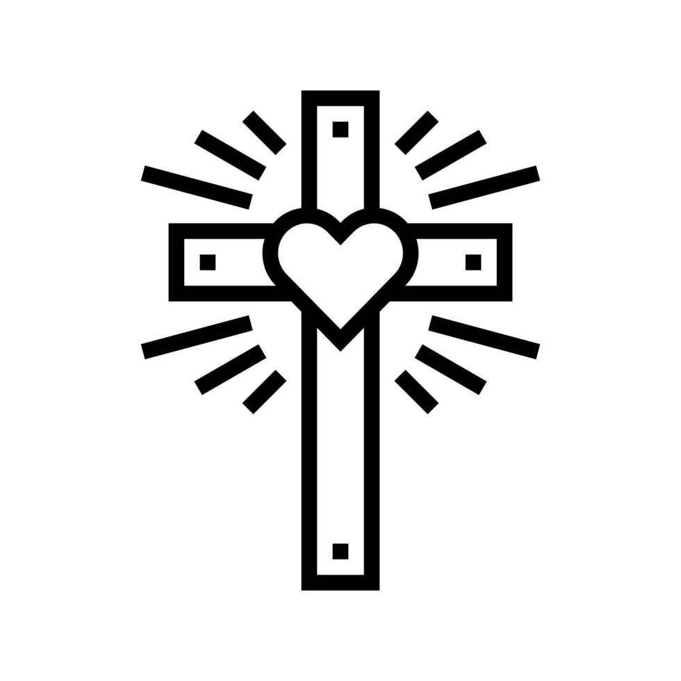fe cristianismo línea icono vector ilustración