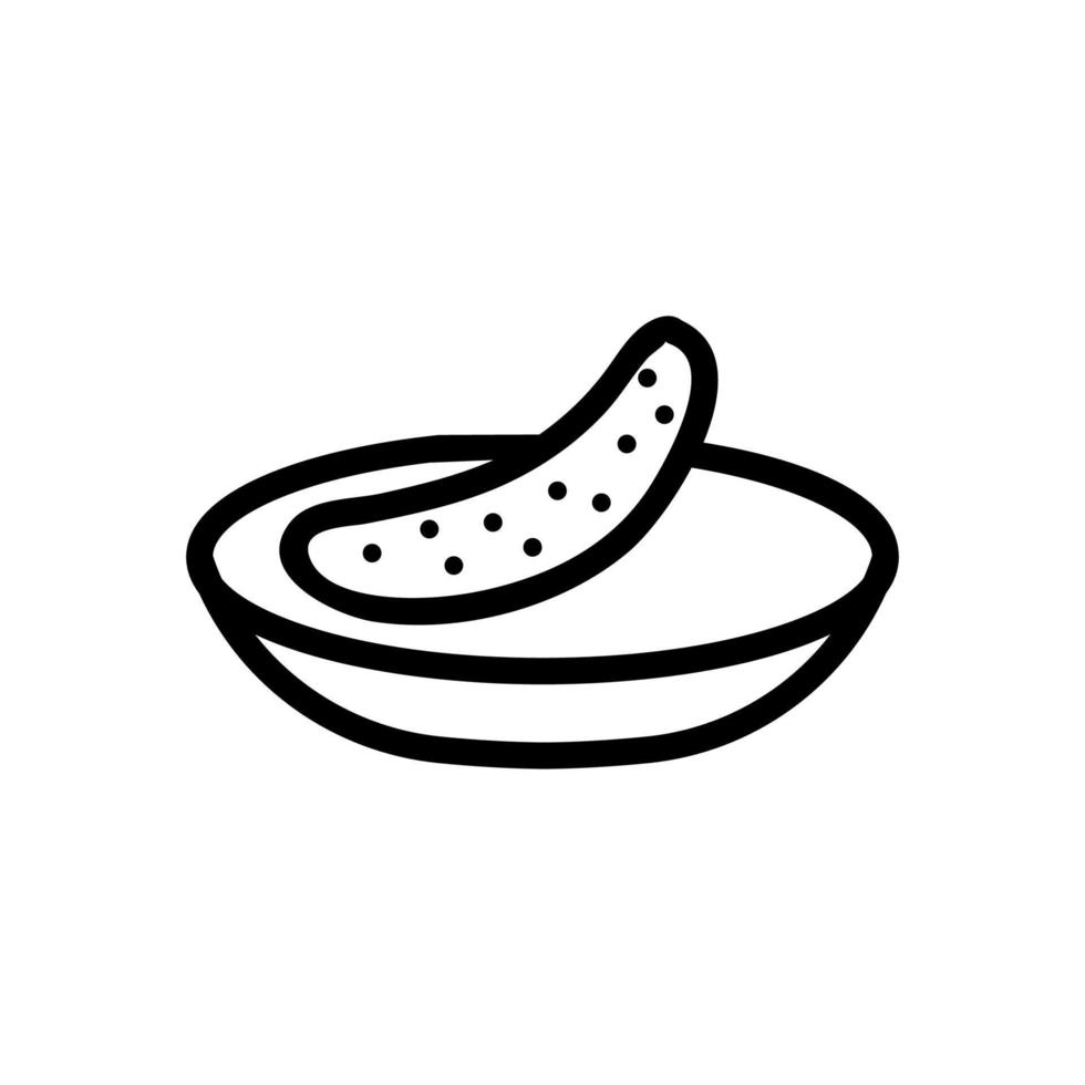 cucumber on the plate icon vector outline illustration