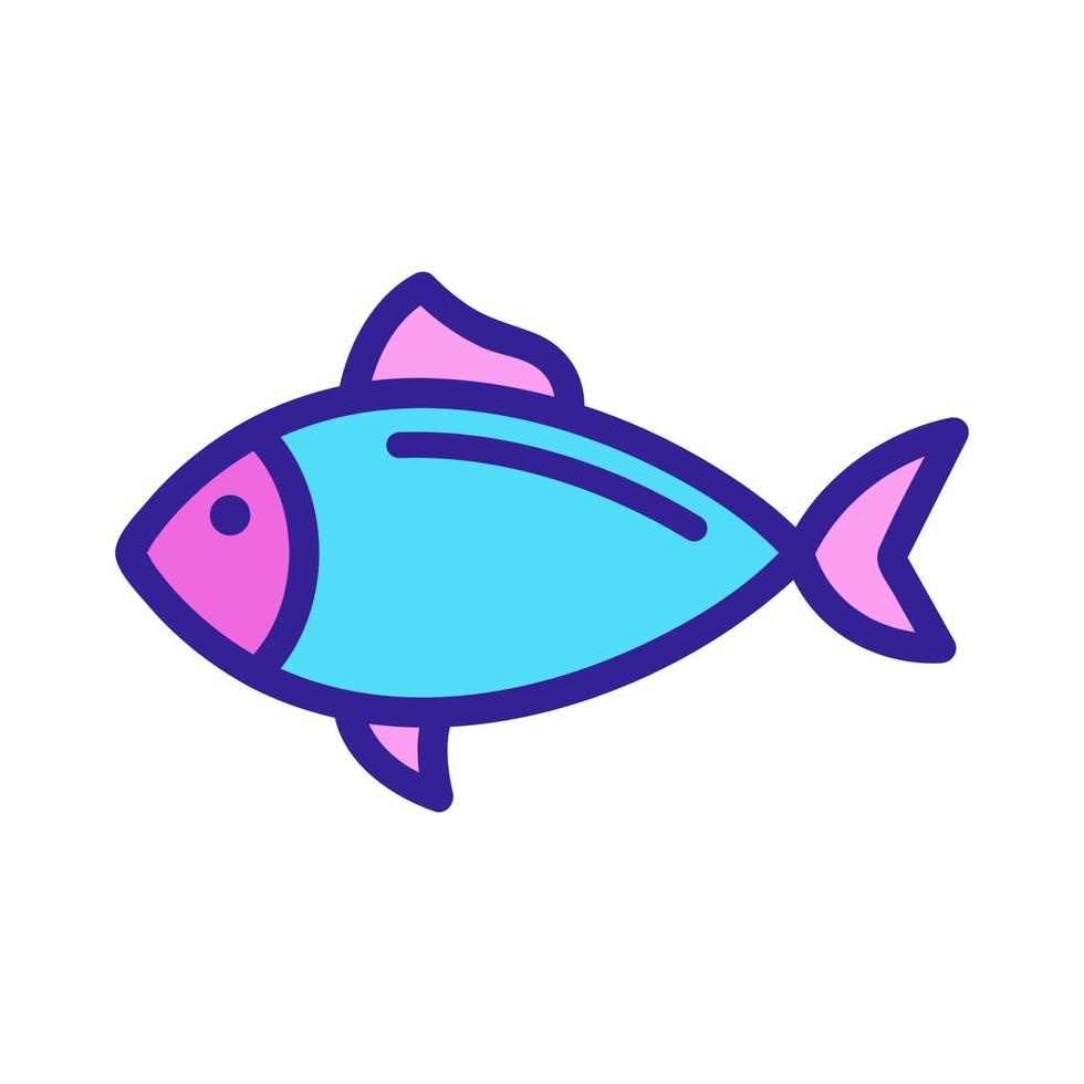 Fish tuna icon vector. Isolated contour symbol illustration vector