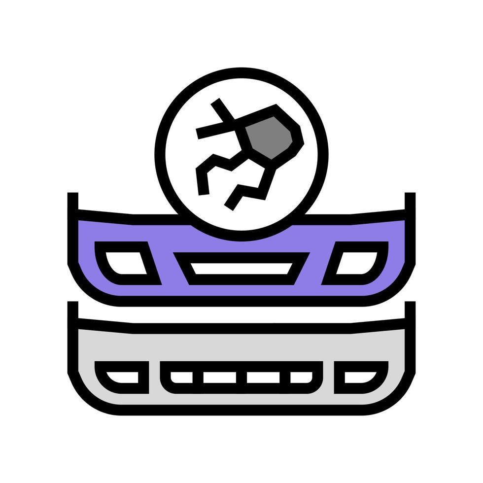 plastic bumper repair color icon vector illustration