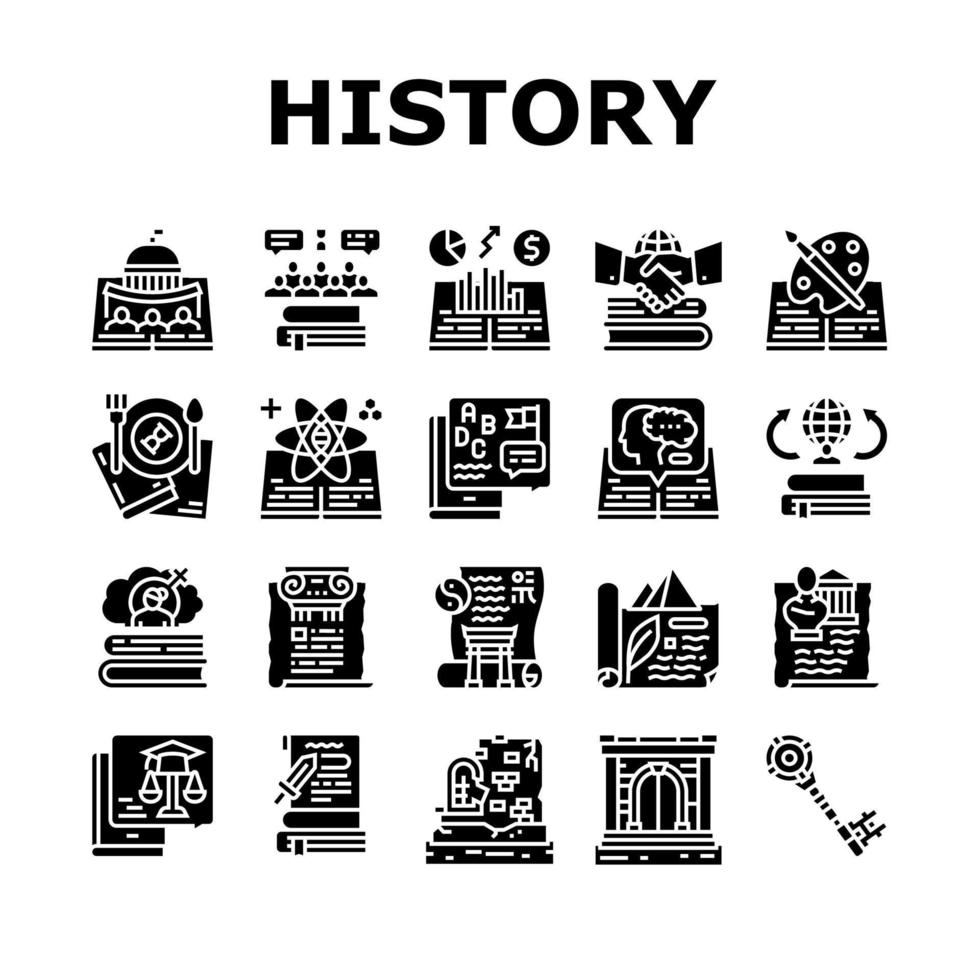 historia aprender iconos de lecciones educativas establecer vector