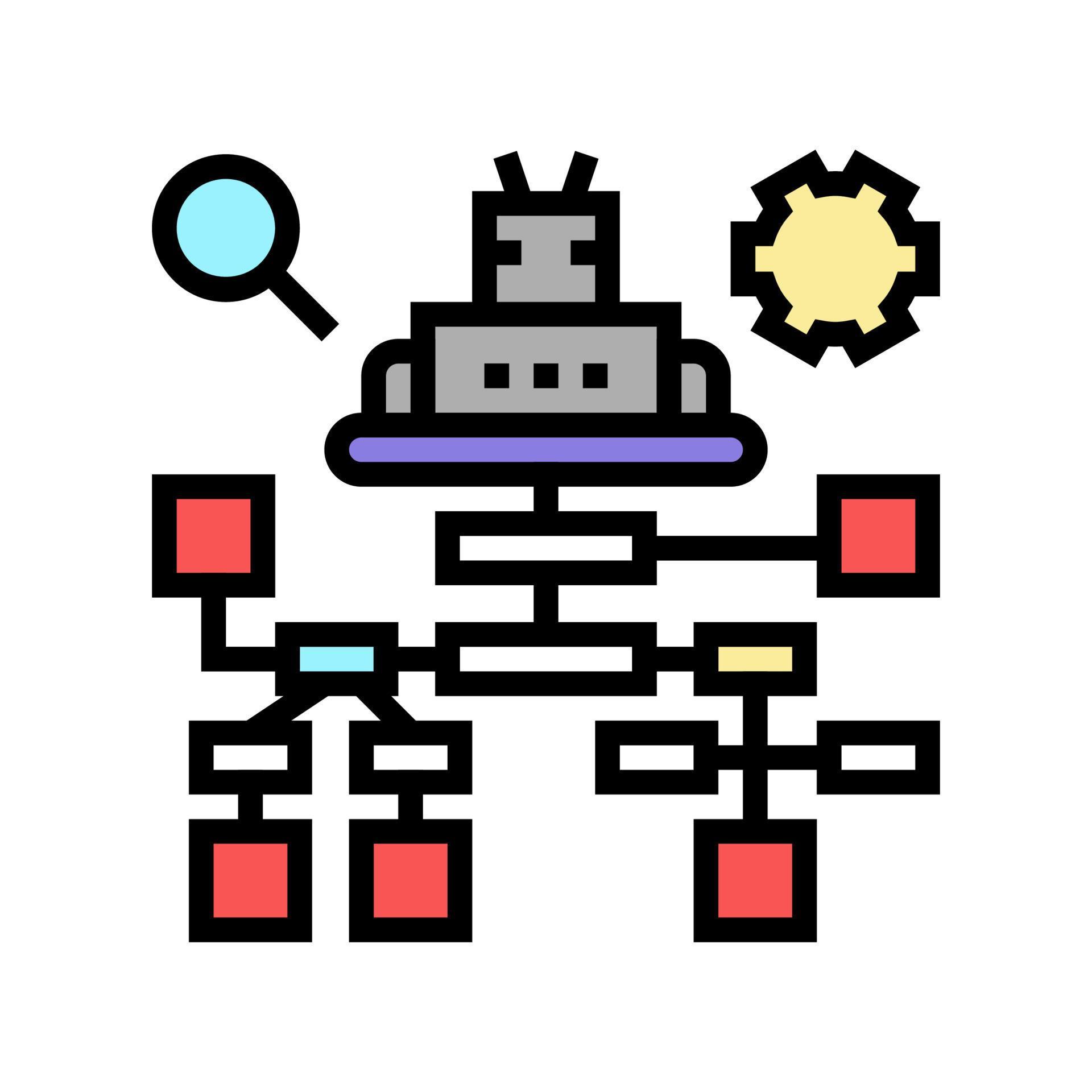 debug researching and fixing color icon vector illustration 10299655 ...