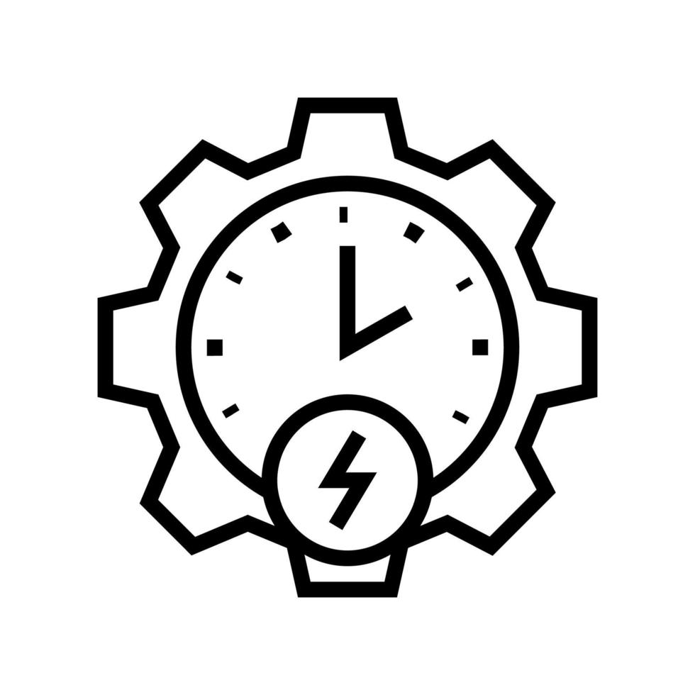 tiempo de ahorro de energía línea icono vector ilustración