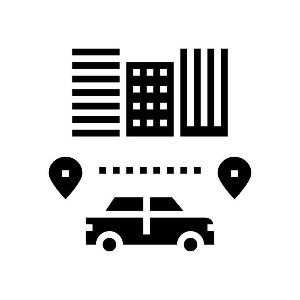 routes driving school glyph icon vector illustration