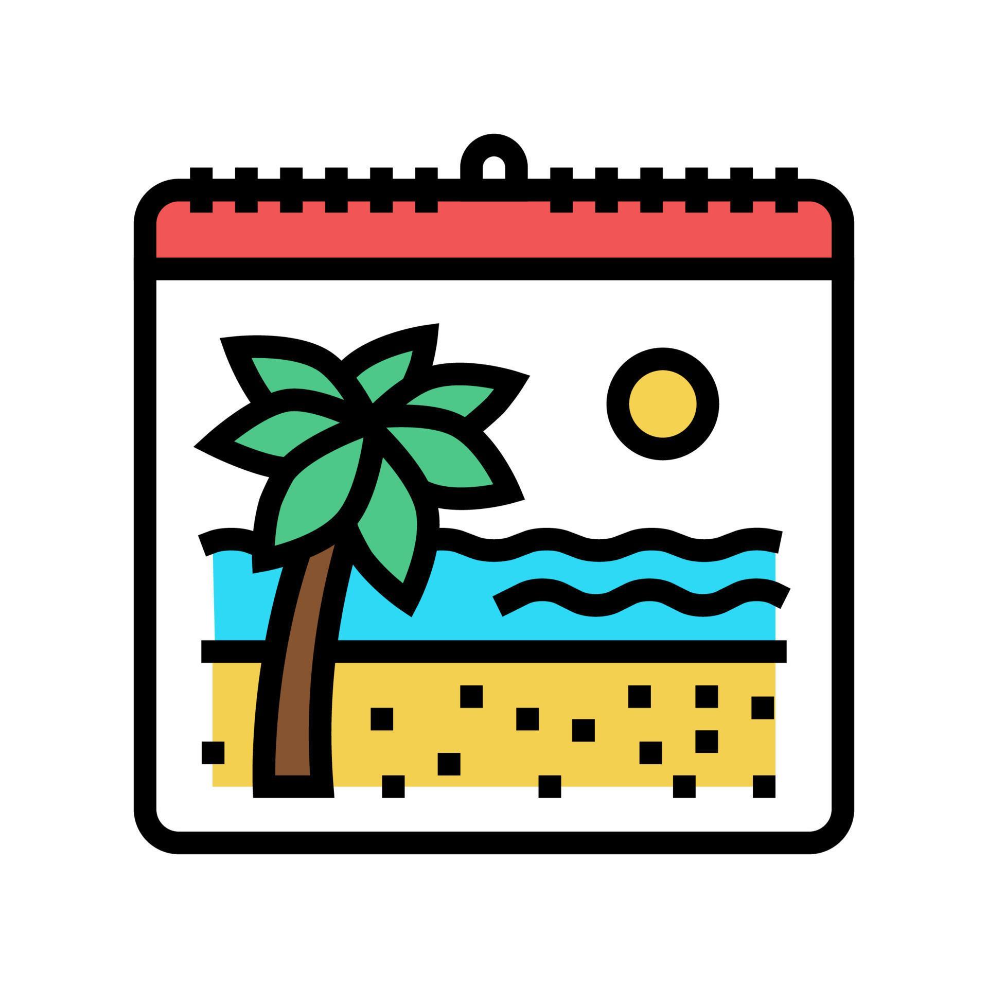 Vacation Calendar Color Icon Vector Illustration 10299702 Vector Art At vacation-calendar-color-icon-vector-illustration-10299702-vector-art-at