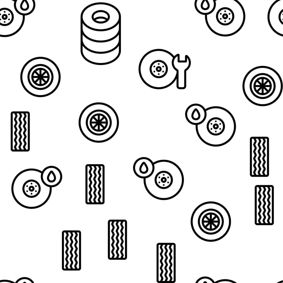 Tire Wheel Vector Seamless Pattern