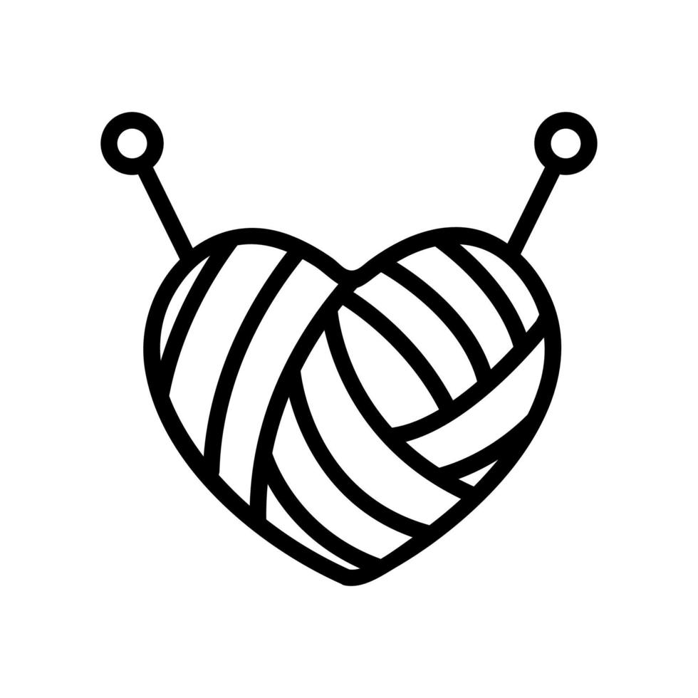 Knitting icon vector. Isolated contour symbol illustration vector