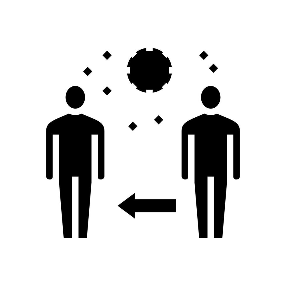 ilustración de vector de icono de glifo humano de distancia segura