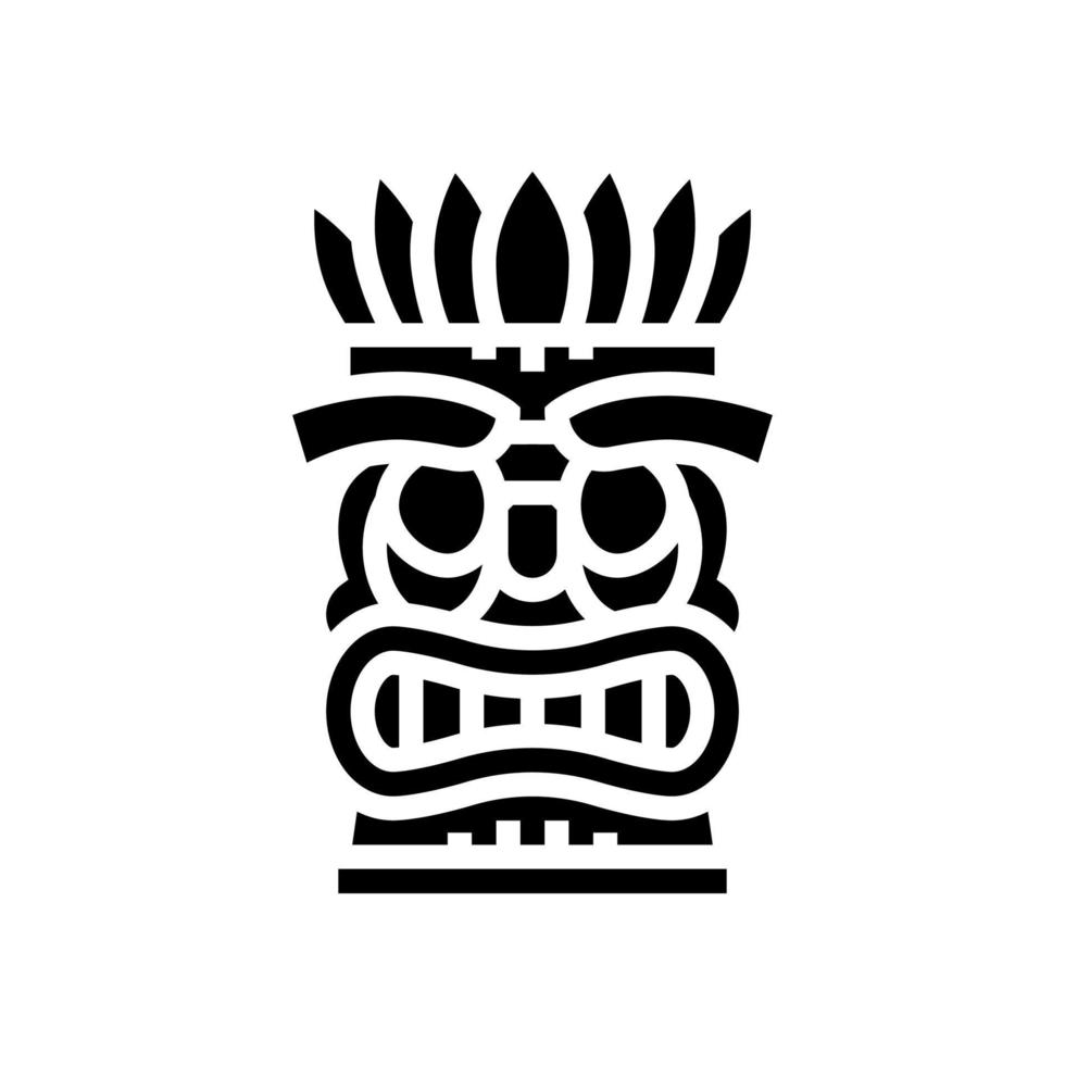 tiki mask glyph icon vector illustration