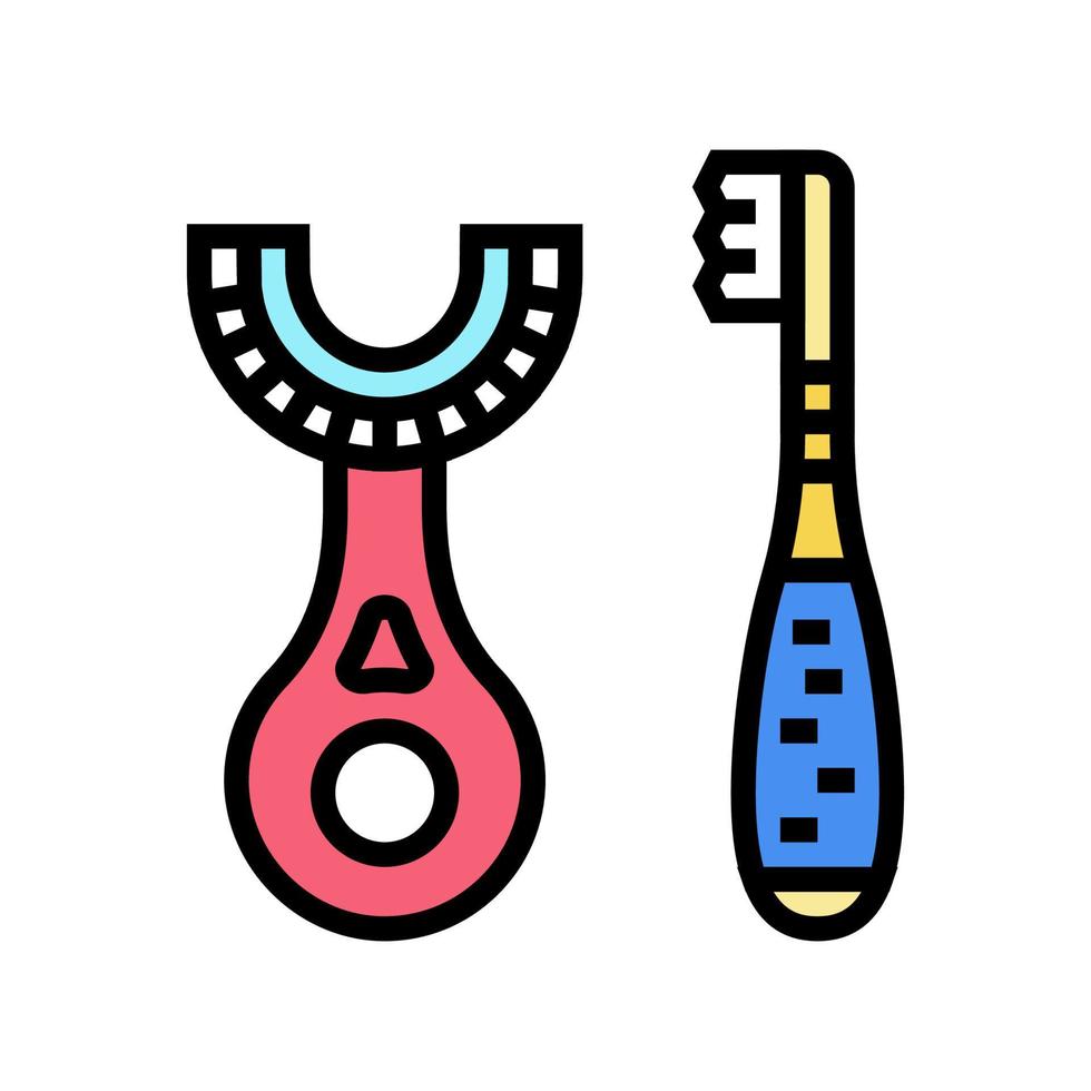 Ilustración de vector de icono de color de cepillo de dientes para niños pequeños