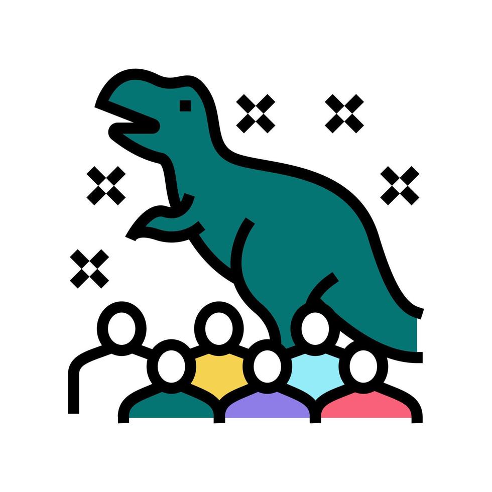 dinosaur kids party color icon vector illustration