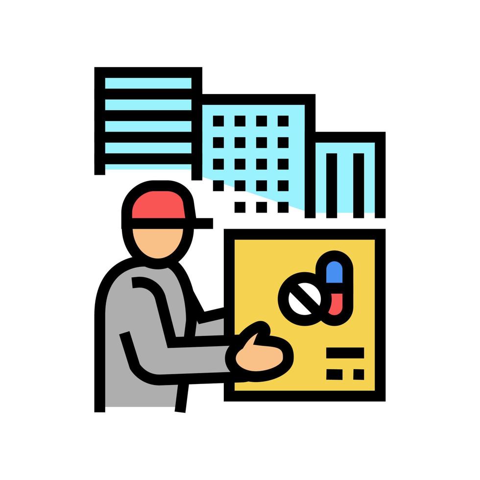 drug delivery color icon vector illustration