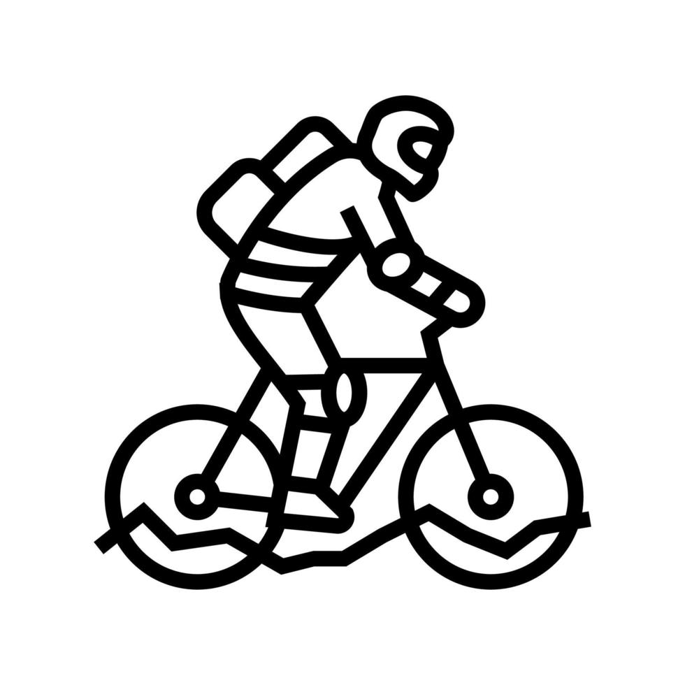 mountain riding bike line icon vector illustration