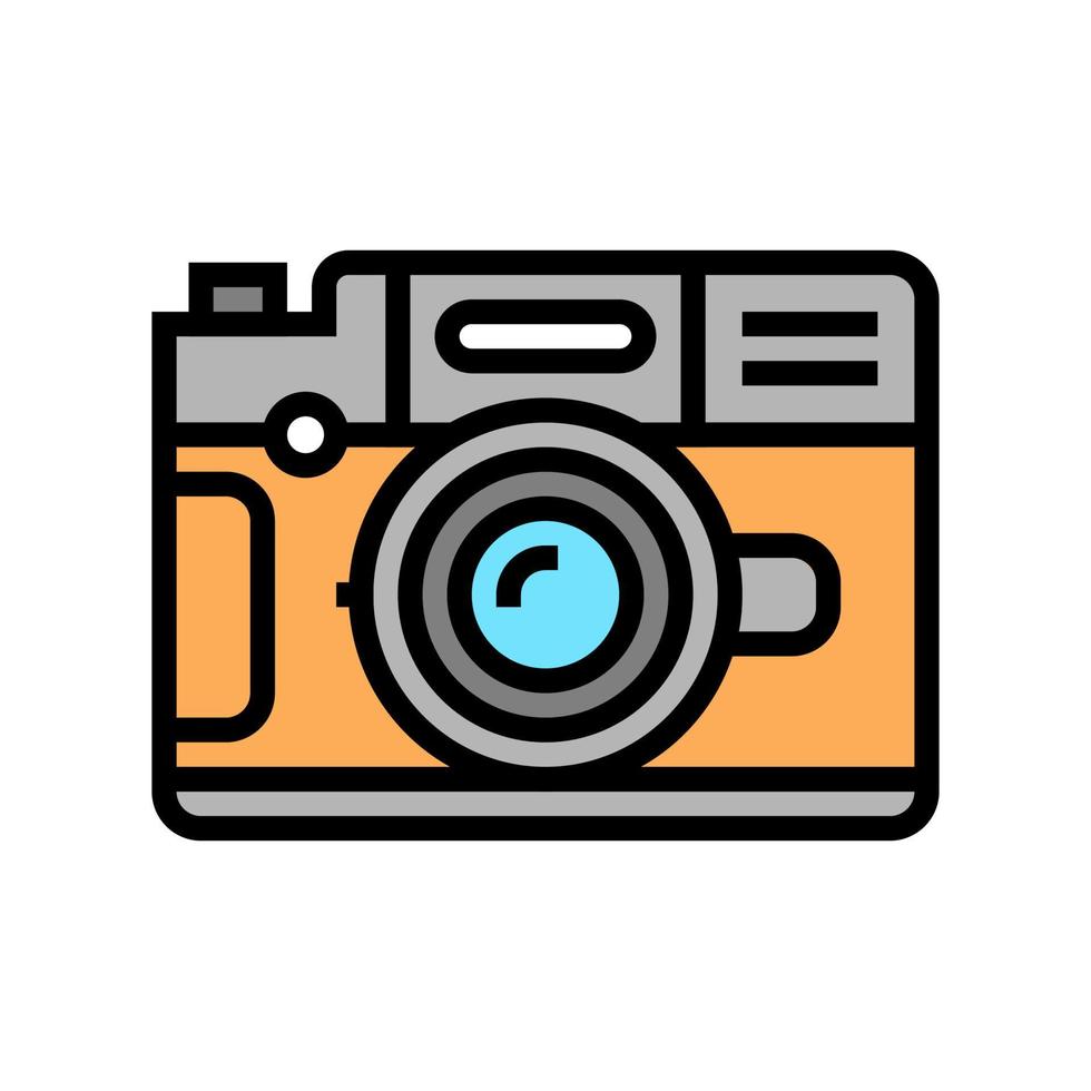 vintage photo camera color icon vector illustration