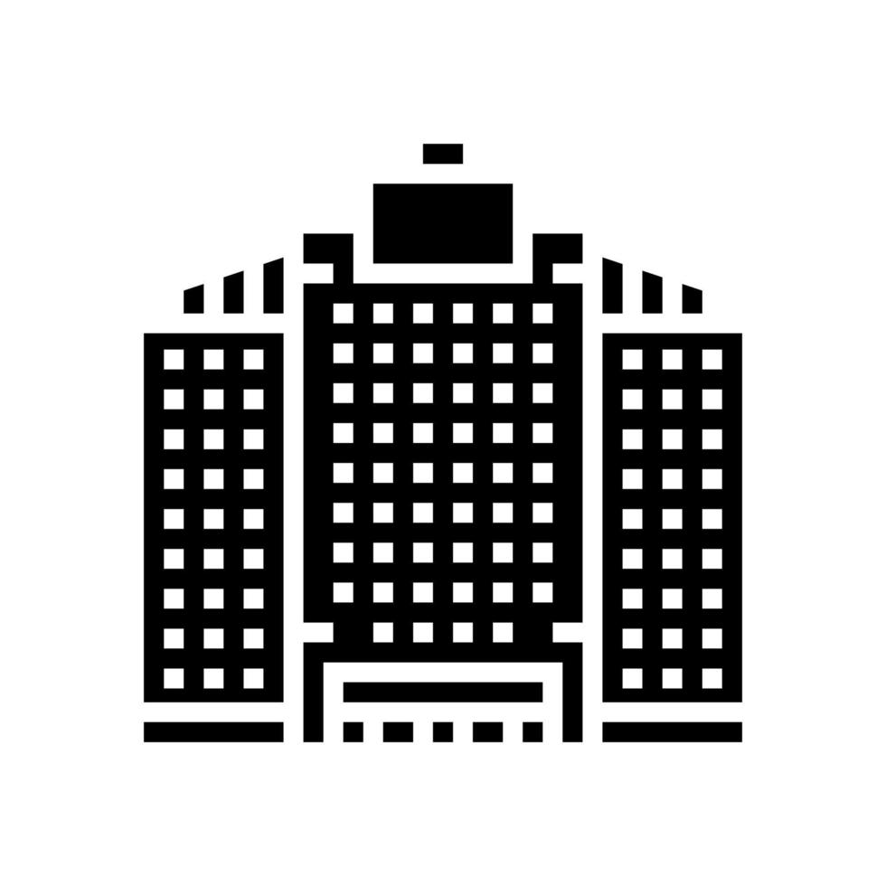 office skyscraper building glyph icon vector illustration