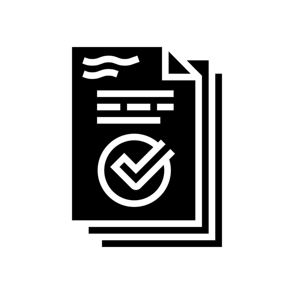 work report glyph icon vector illustration