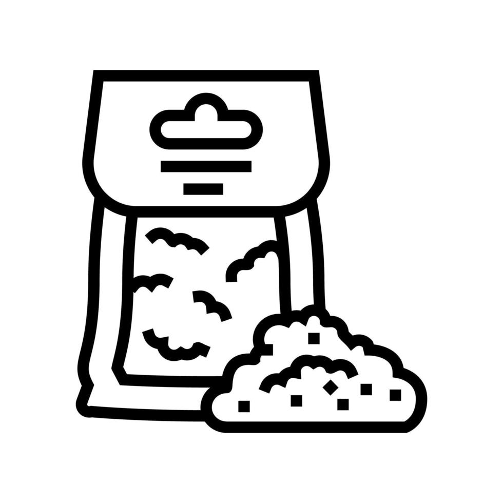 ilustración de vector de icono de línea de bolsa de harina de centeno