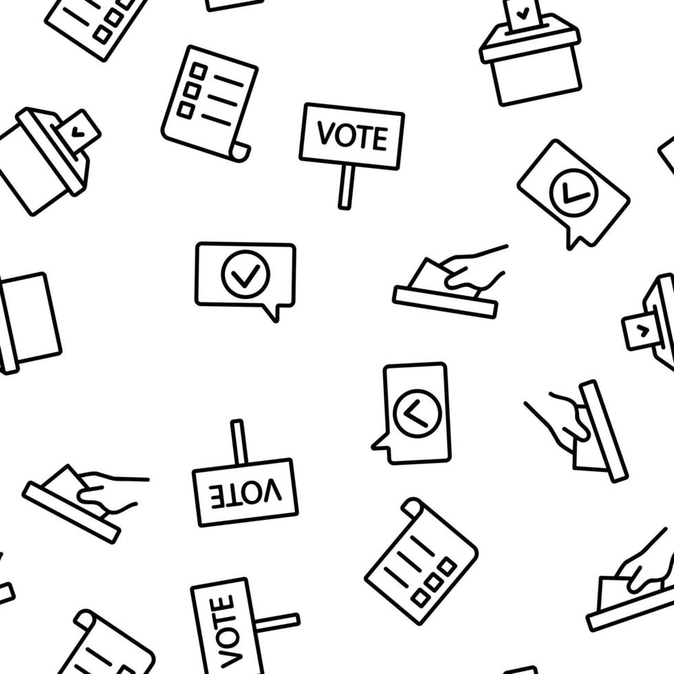 Voting And Elections Vector Seamless Pattern