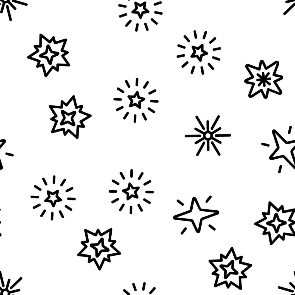 Spark And Sparkle Star Vector Seamless Pattern