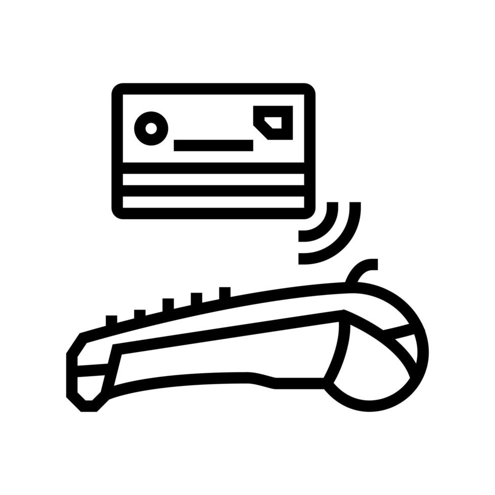 card contactless payment pos terminal line icon vector illustration