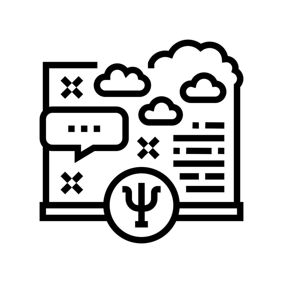 school subject psychology line icon vector illustration
