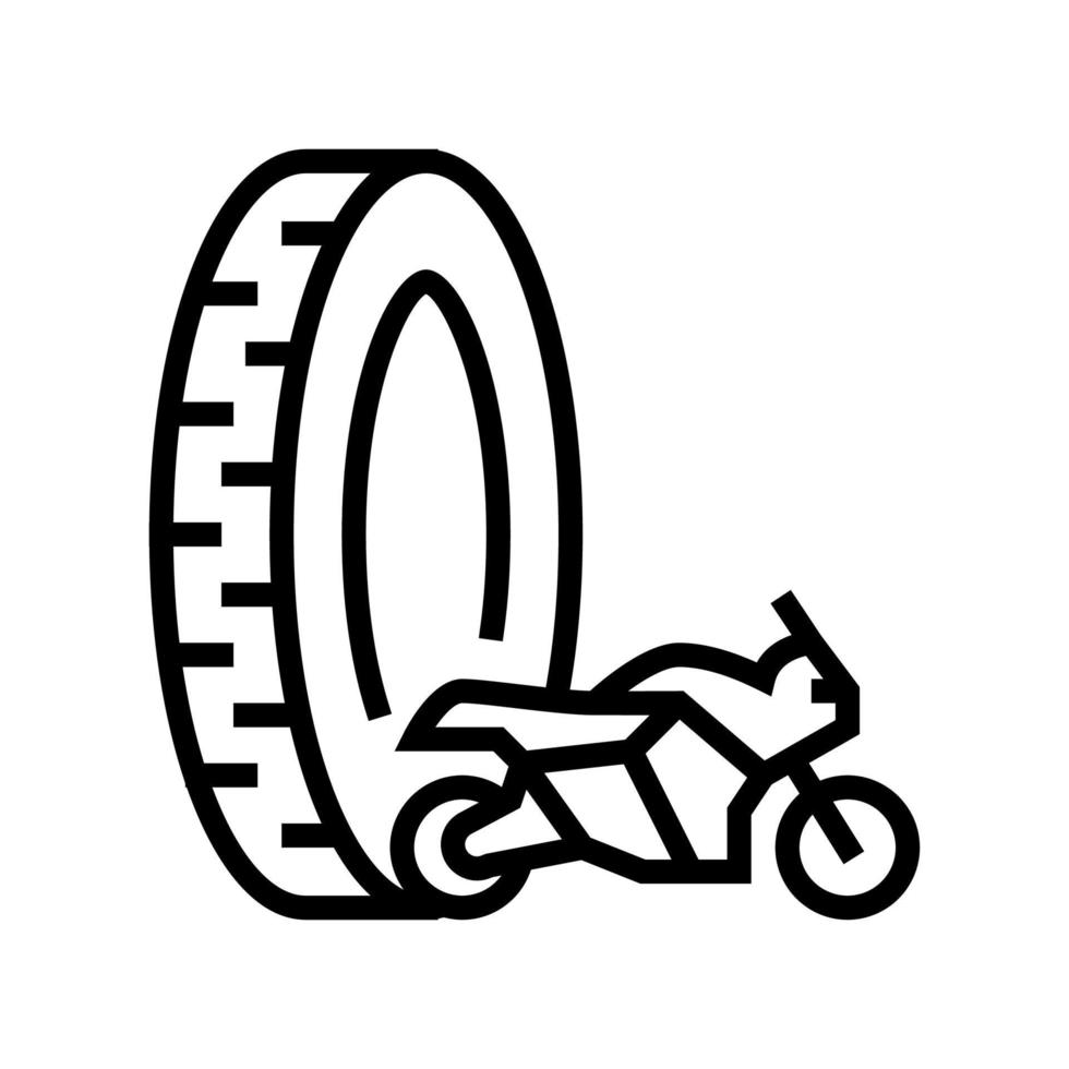 Ilustración de vector de icono de línea de neumáticos de motocicleta