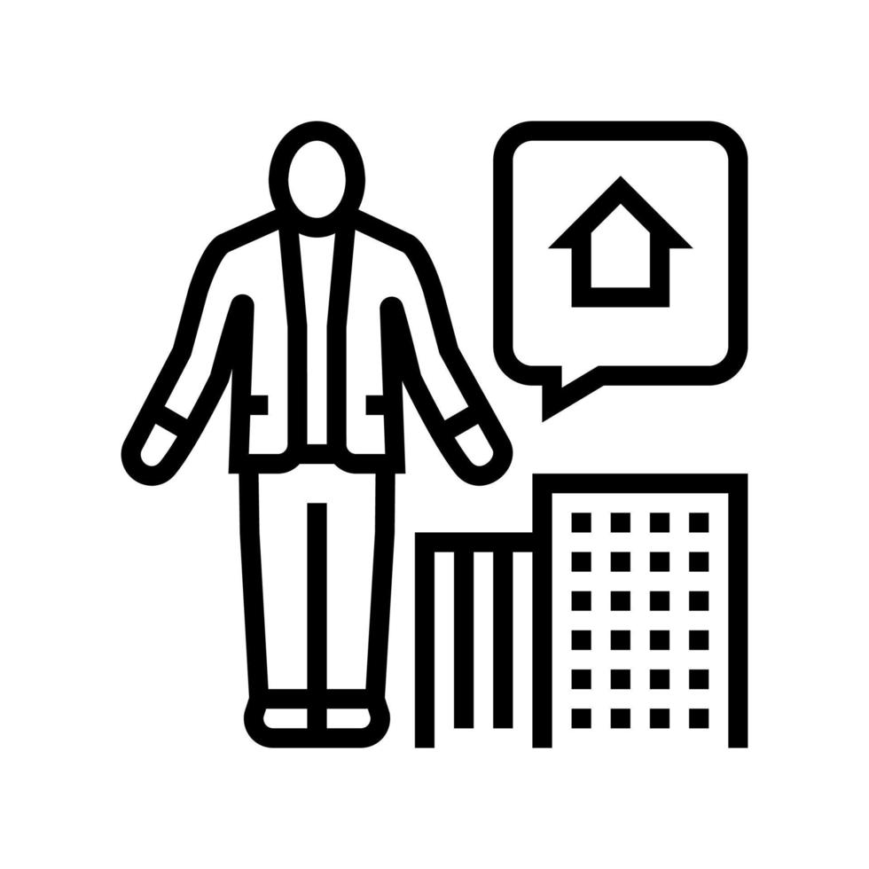 property manager line icon vector illustration