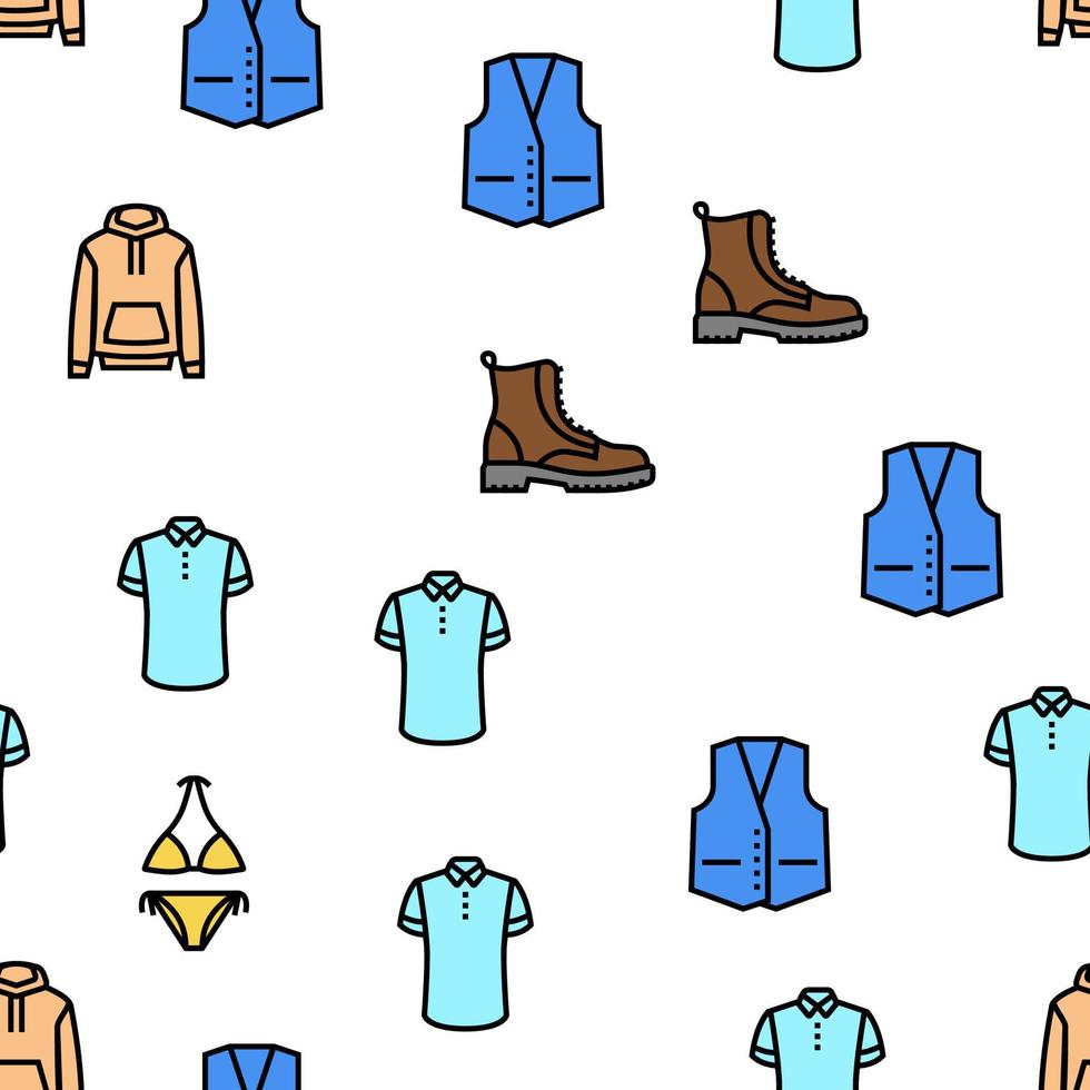 Clothes And Wearing Accessories Vector Seamless Pattern