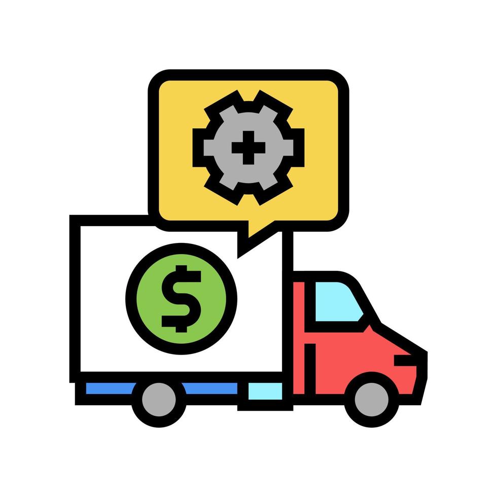 costo de los servicios logísticos icono de color ilustración vectorial vector