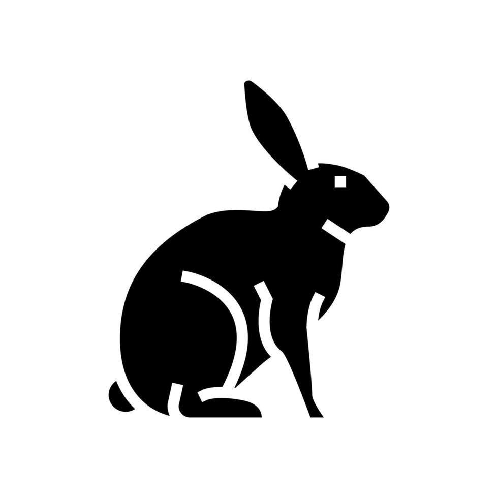 rabbit pet glyph icon vector illustration