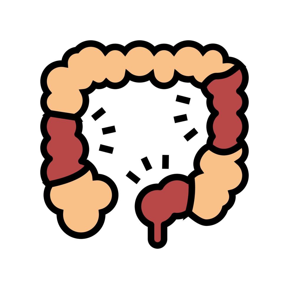 colitis enfermedad color icono vector ilustración