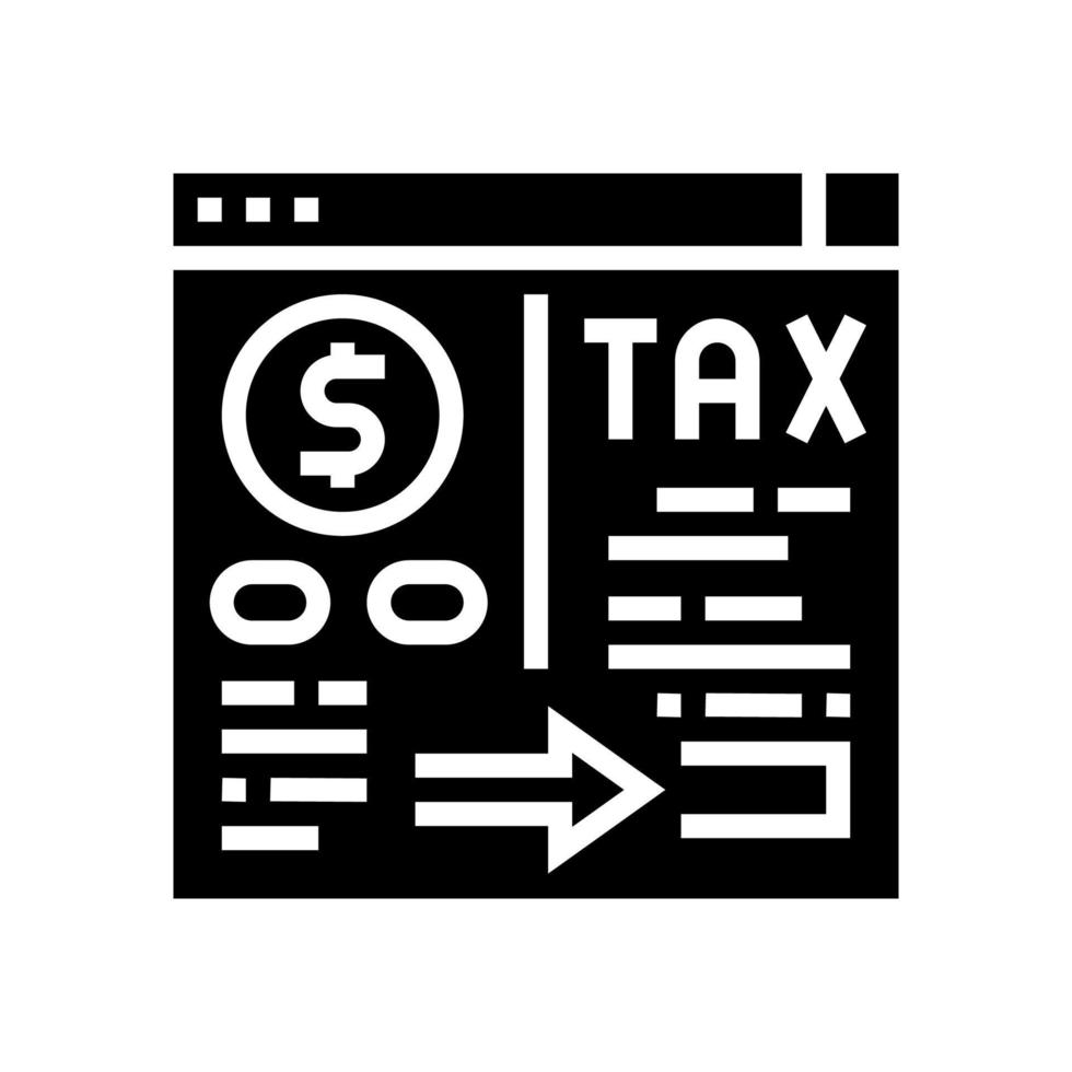 payment of taxes and fees glyph icon vector illustration