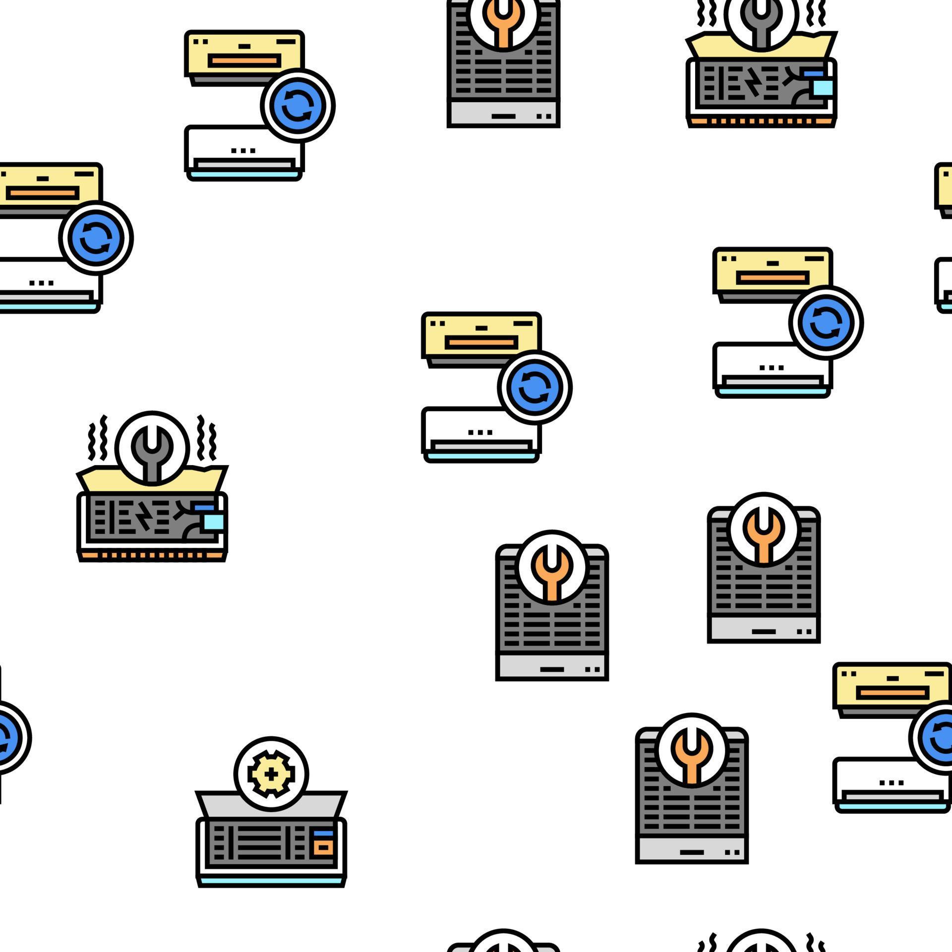 Conditioning System Electronics Vector Seamless Pattern 10300155 Vector ...