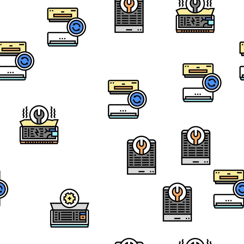 Conditioning System Electronics Vector Seamless Pattern