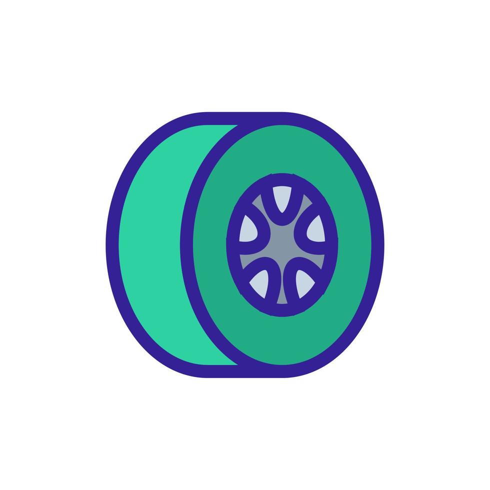 tire icon vector. Isolated contour symbol illustration vector