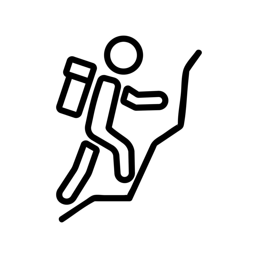 mountain climber icon vector outline illustration