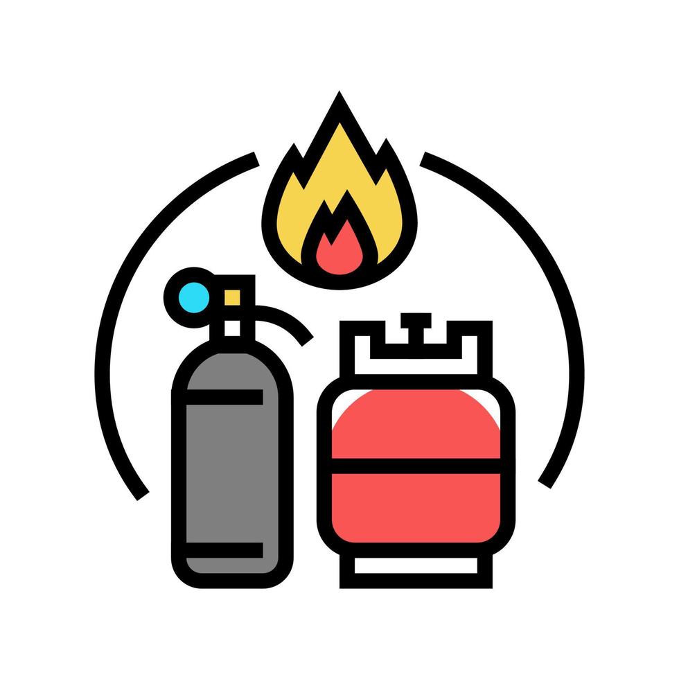 Ilustración de vector de icono de color de contenedor de gas