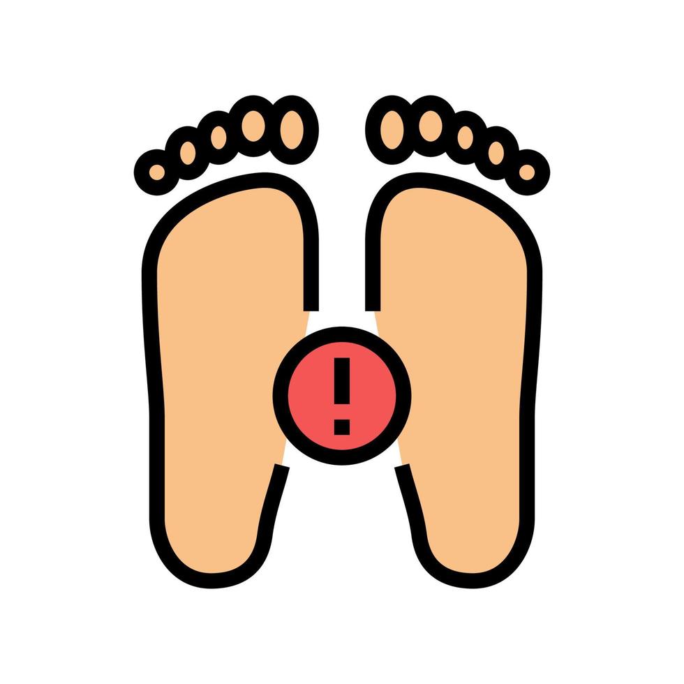 illness flat feet color icon vector illustration
