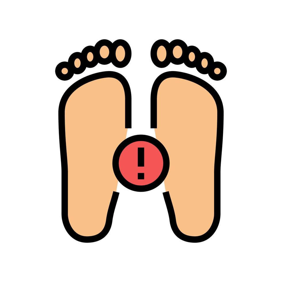 illness flat feet color icon vector illustration