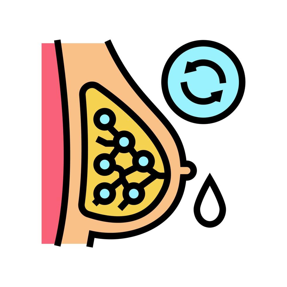 appearance of milk in breast color icon vector illustration